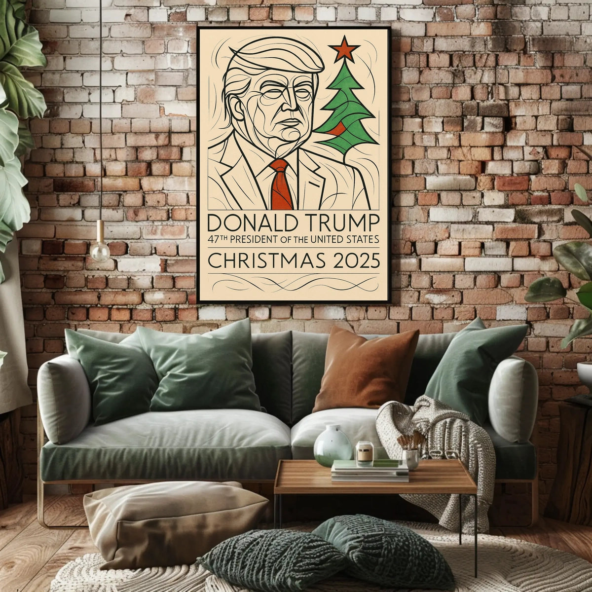 Trump Presidential Christmas 2025 Minimalist Political Propaganda Poster