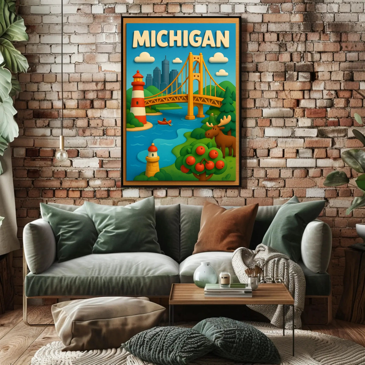 Michigan Adventure Poster Scenic Wall Art For Home Decor