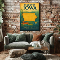 Discover Iowa Vintage Travel Poster