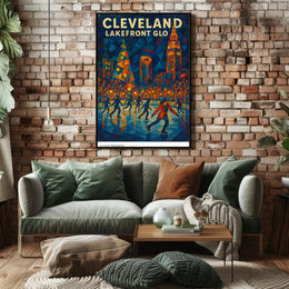 Cleveland Lakefront Glo Poster