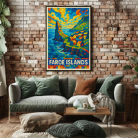 Faroe Islands Vibrant Mosaic Poster