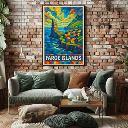 Faroe Islands Vibrant Mosaic Poster