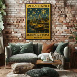 Portland Harbor Frost Poster
