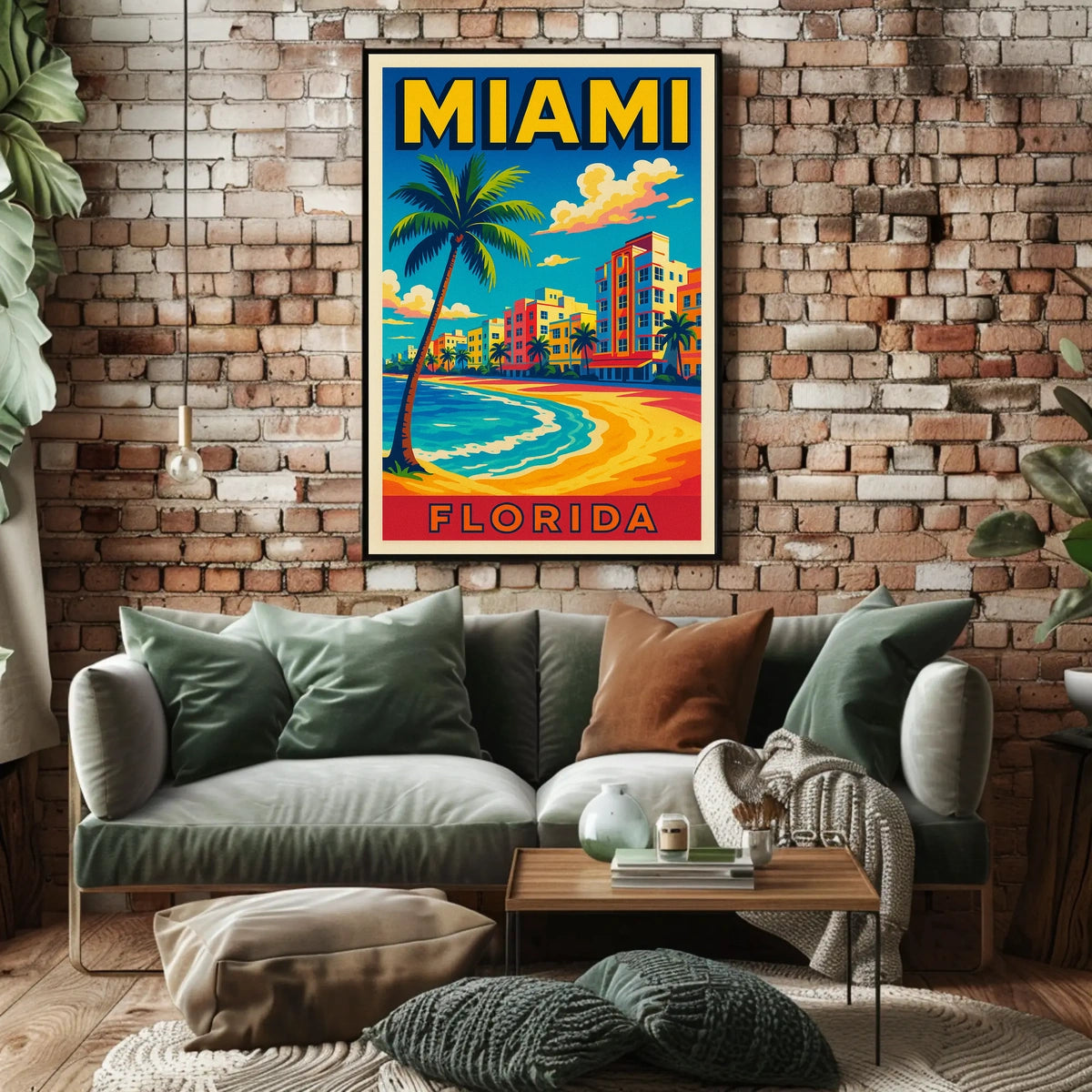 Miami Florida Vibrant Beachfront Poster