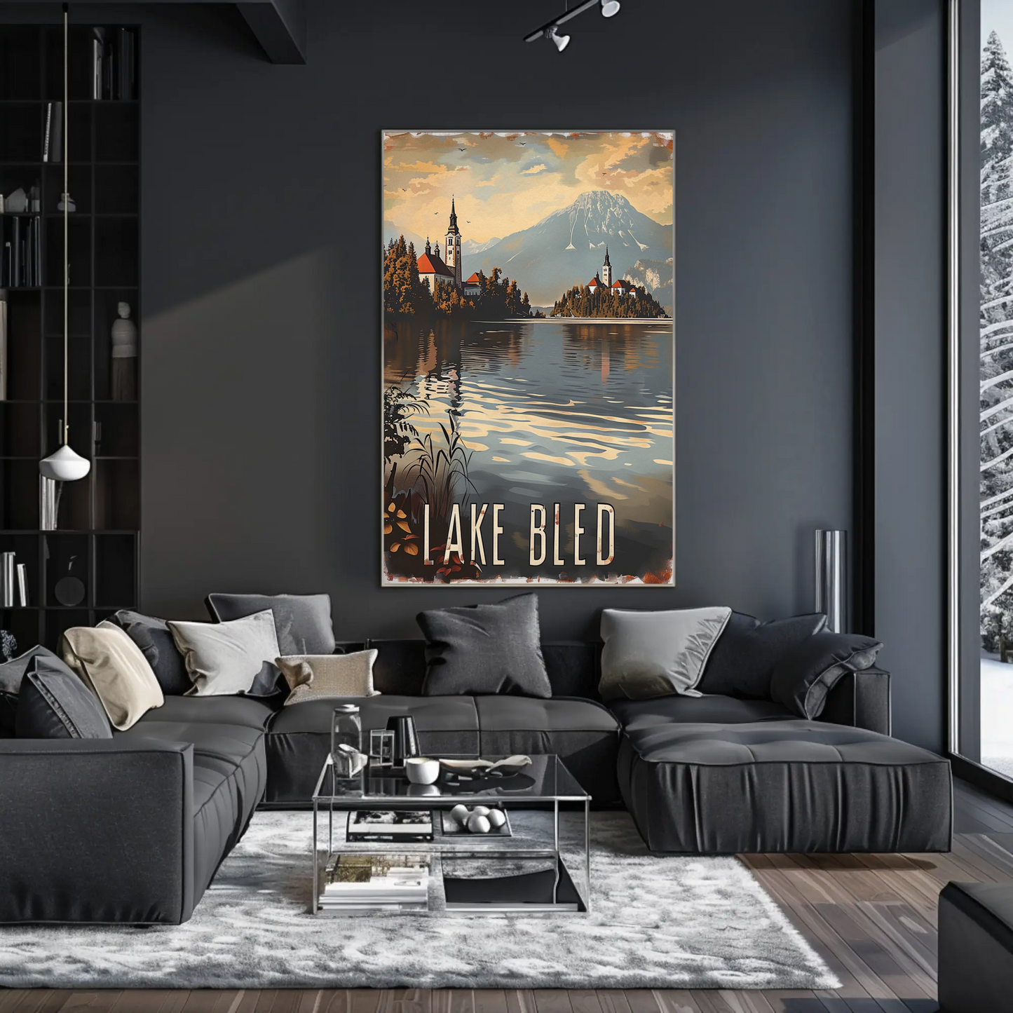Lake Bled Island Church Reflection Travel Poster