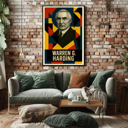 Warren G. Harding 29th President of the United States Abstract Pop Poster