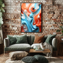 Abstract Waves Of Color Abstract Poster PosterGoat