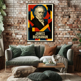 James Buchanan 15th President of the United States Abstract Pop Poster