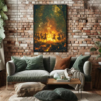 Mystical Bonfire Dance Fantasy or Mythology Poster PosterGoat