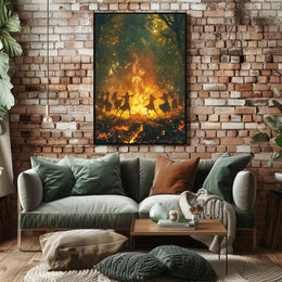 Mystical Bonfire Dance Fantasy or Mythology Poster PosterGoat