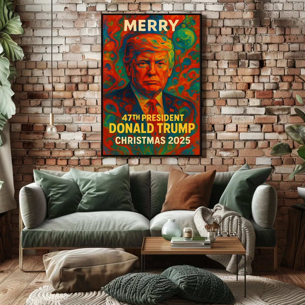 Merry 47th President Trump Christmas 2025 Political Poster