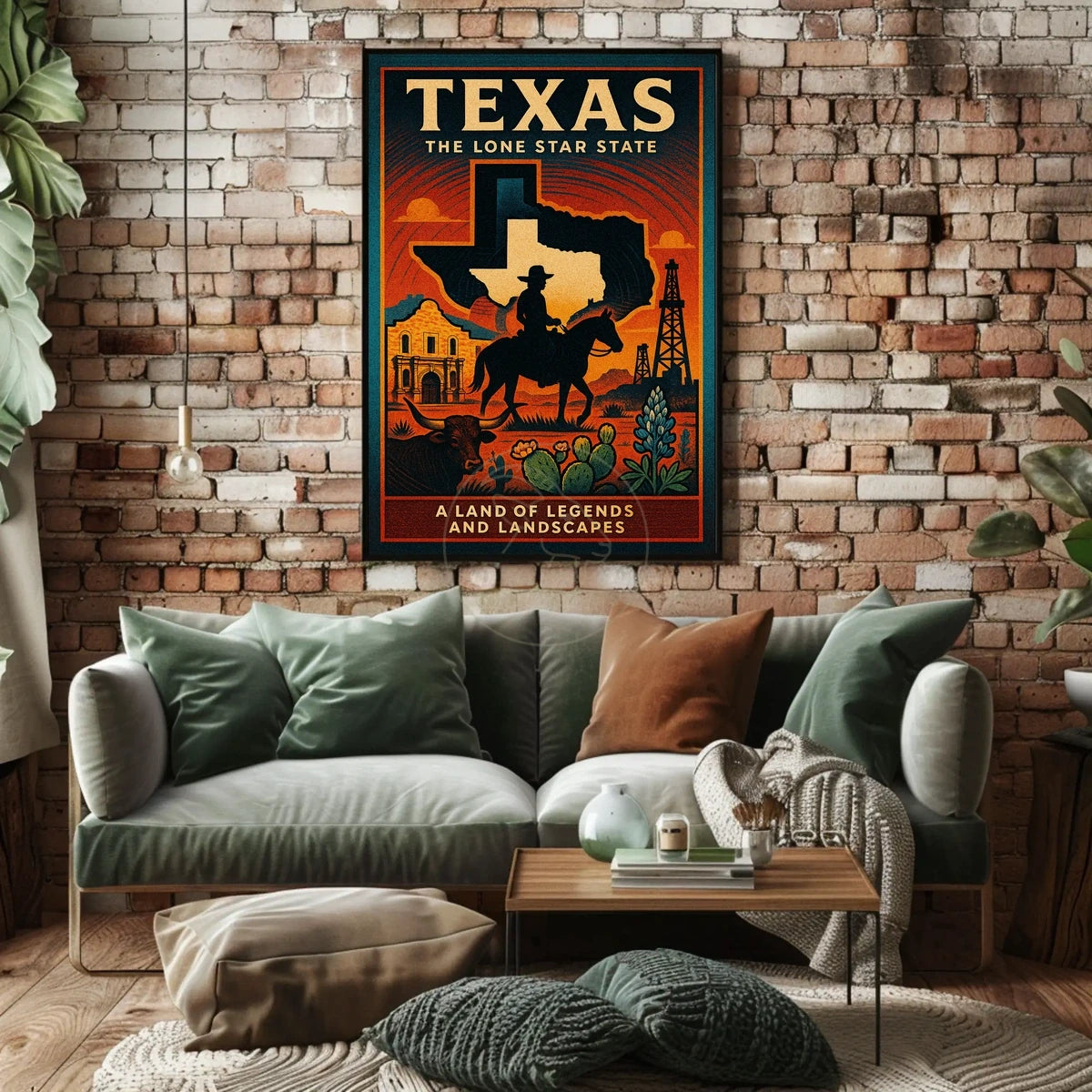 Texas Heritage: Vintage Cowboy and Landscape Cultural Poster