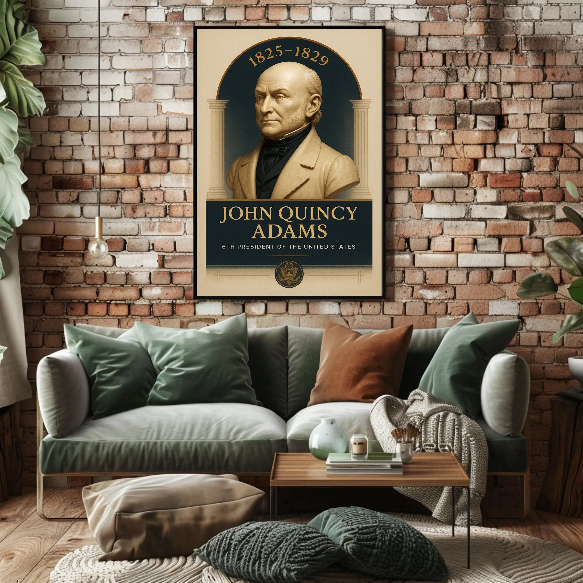 John Quincy Adams Vintage Presidential Historical Poster PosterGoat