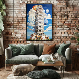 The Leaning Tower Of Pisa Artistic Poster PosterGoat