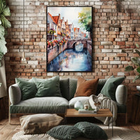 Belgium Bruges Canal and Old Town Poster