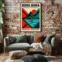 Bora Bora Tropical Paradise Vintage Travel Poster PosterGoat