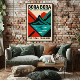 Bora Bora Tropical Paradise Vintage Travel Poster PosterGoat