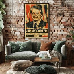 Jimmy Carter 39th President of the United States Layered paper Collage Poster