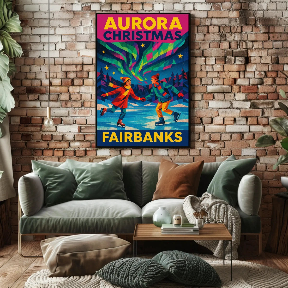 Fairbanks Aurora Christmas Poster