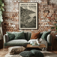 Amalfi Coast Poster Wall Art 18x24 Coastal Decor Print