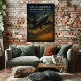 Budd RB Conestoga Vintage WWII Aviation Poster