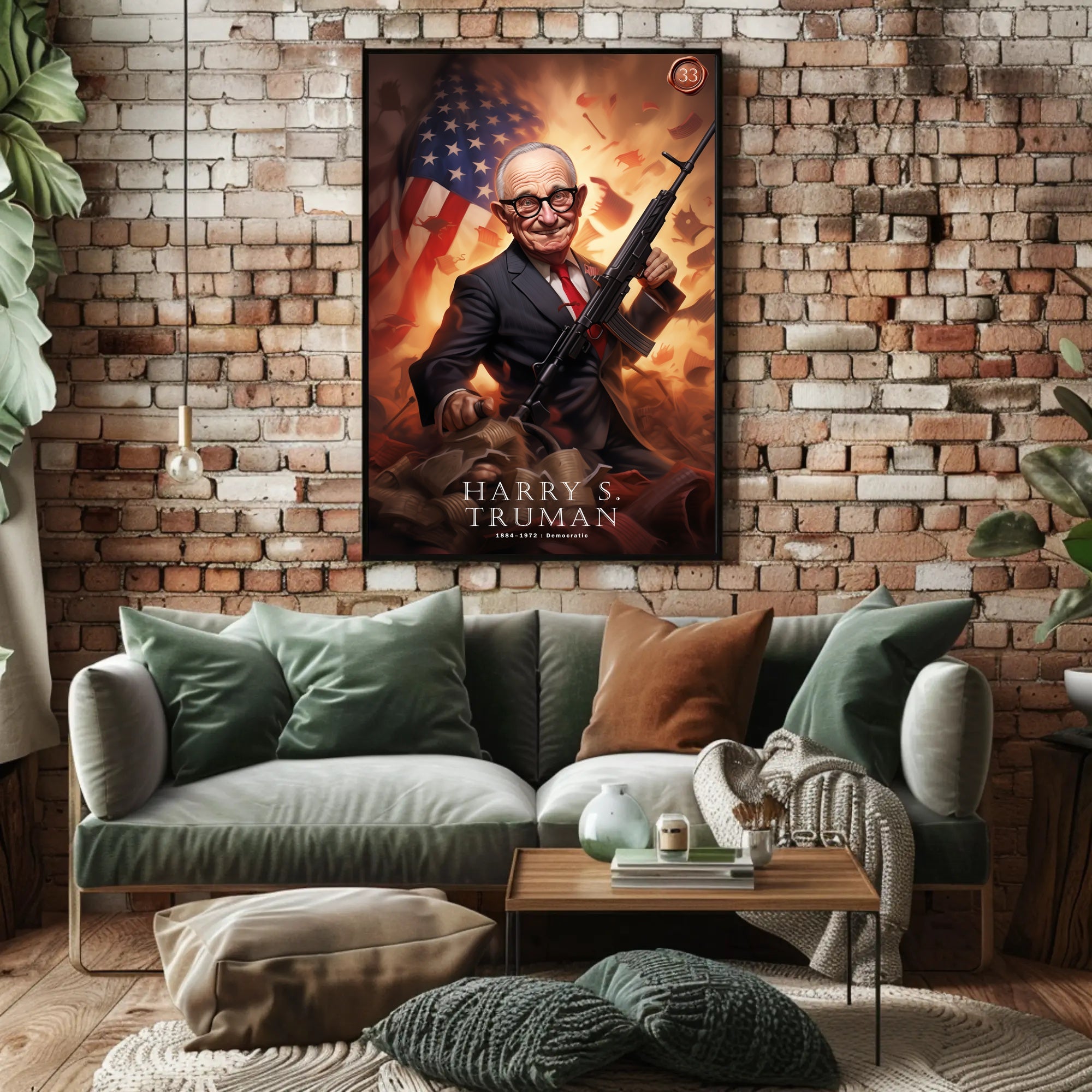 Harry S. Truman Illustrated Poster