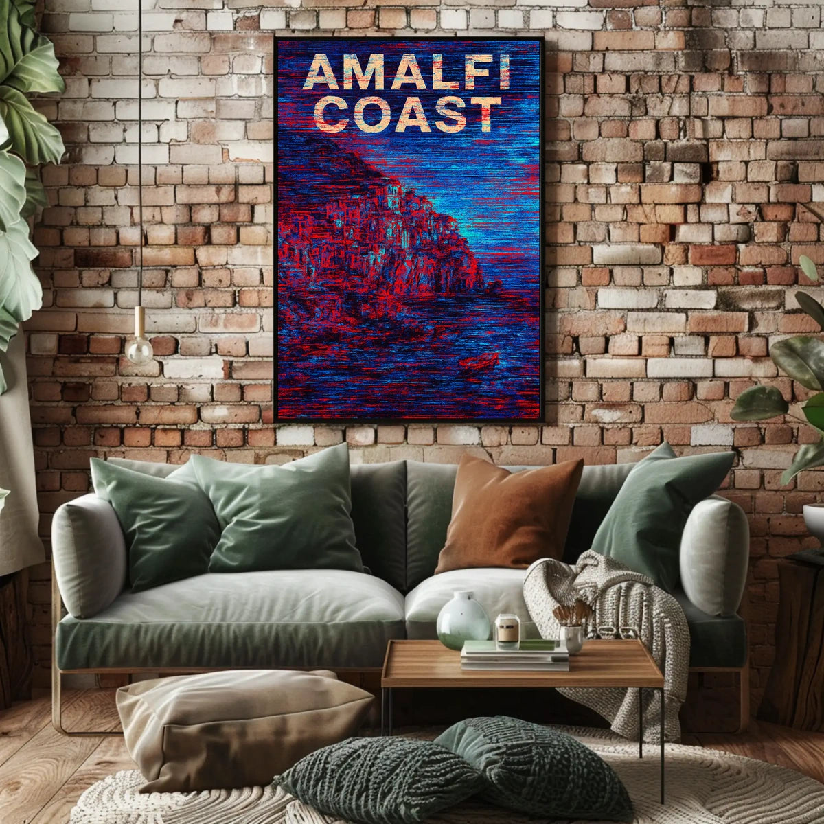 Amalfi Coast Poster Art Print for Coastal Home Decor