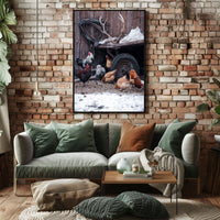 Rustic Farmyard Scene Poster