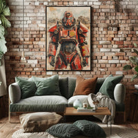 Retro Futuristic Warrior Poster PosterGoat