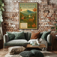 Vermont Scenic Beauty Vintage Travel Promotion Poster