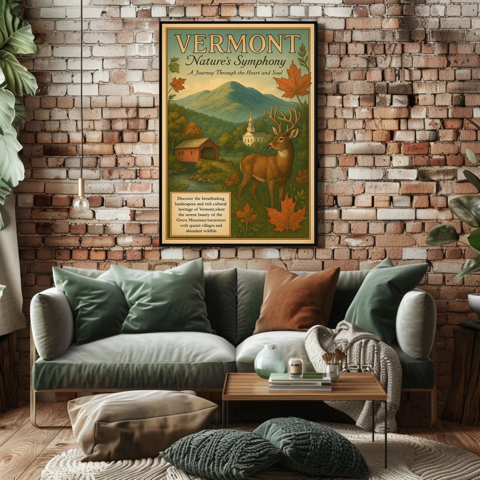 Vermont Scenic Beauty Vintage Travel Promotion Poster