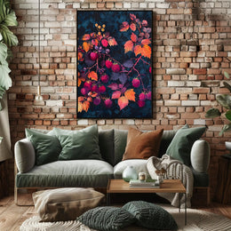 Raspberry Branches Illustration: Abstract or Artistic Poster