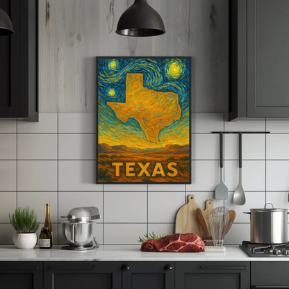 Texas Starry Night Poster