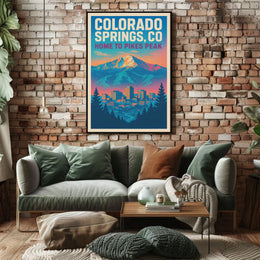 Colorado Springs, CO Home to Pikes Peak Poster