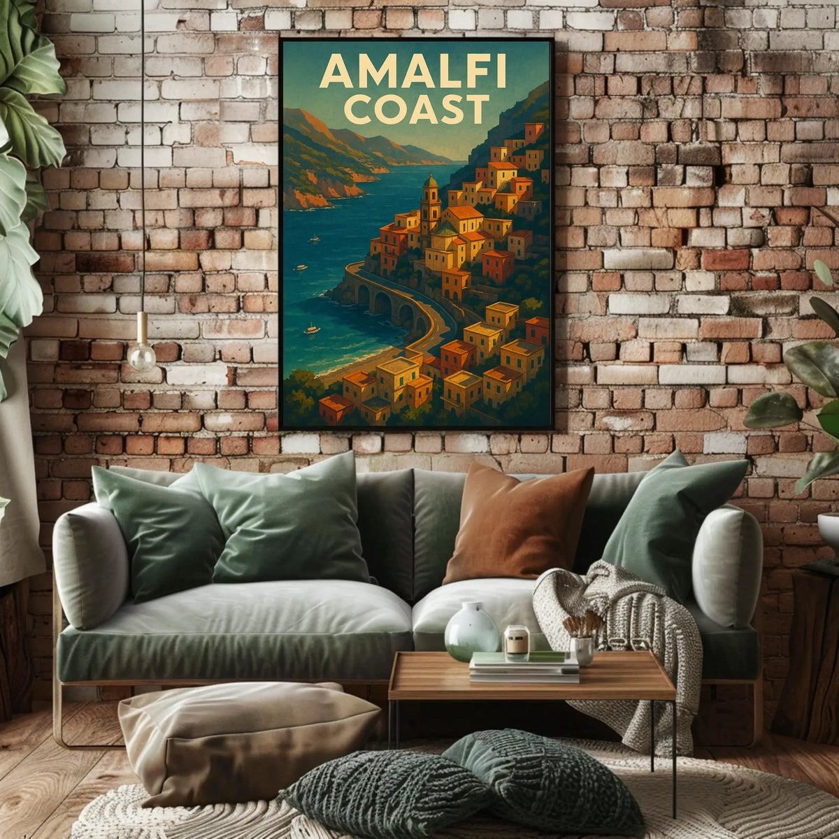 Amalfi Coast Poster 18x24 Wall Art for Coastal Decor Home