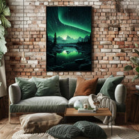 Aurora Over Tranquil Landscape Poster