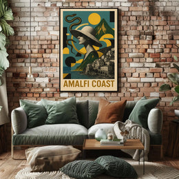 Amalfi Coast Dreamscape Poster Wall Art 18x24 Inches