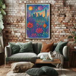Cosmic Cityscape Poster