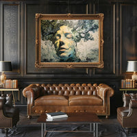 Surreal Nature-Inspired Human Face Art Poster