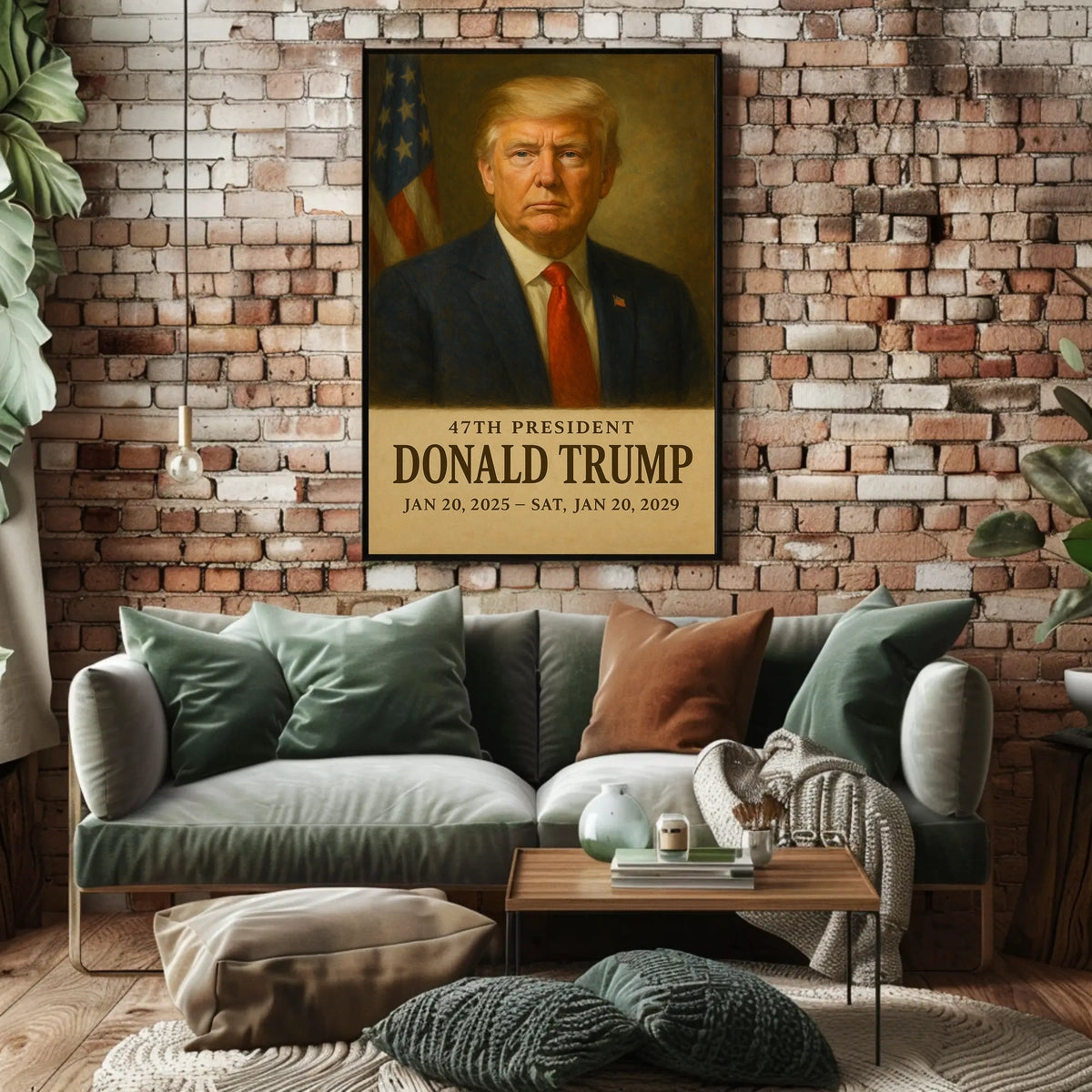Donald Trump Silent Sentinel Patriotism Cinematic Realism Iconic American Portrait Leadership Legacy Bold Vision Poster