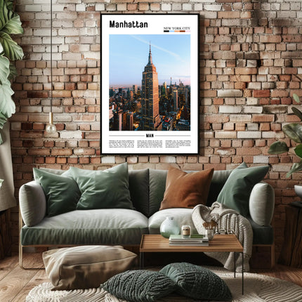 Manhattan Skyline Empire State Building Travel Poster