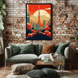 Autumn Skyline: Tokyo Tower at Sunset Poster