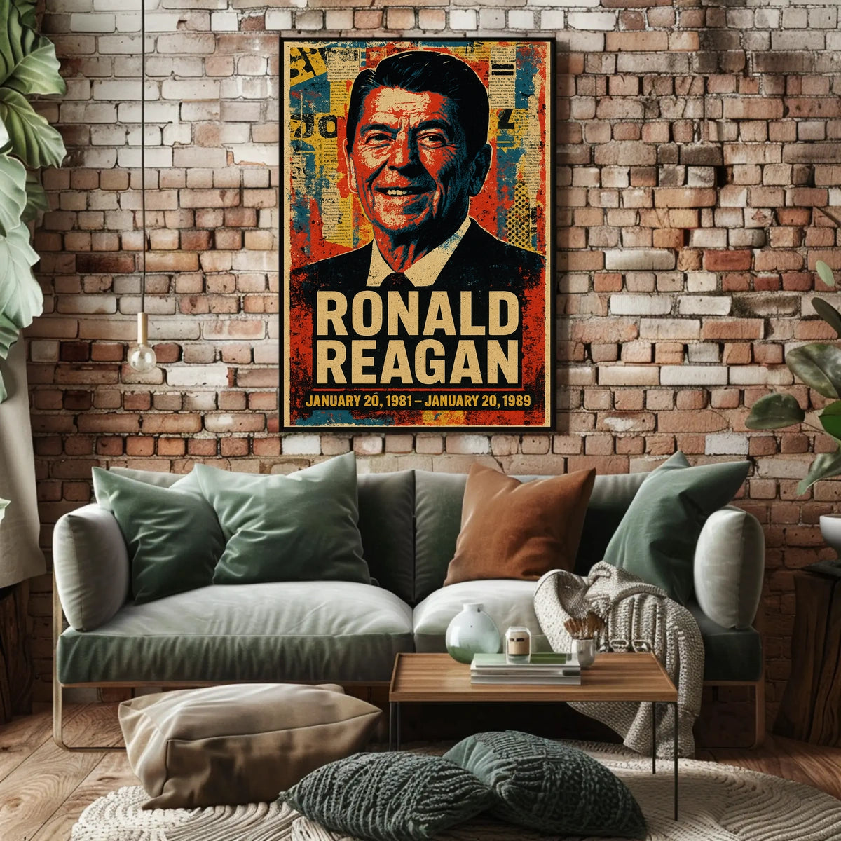 Ronald Reagan 40th President of the United States Street Art Mashup Poster