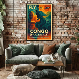Brazzaville Adventure Travel Poster - Vibrant Cultural Exploration PosterGoat