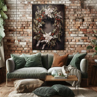 Festive Holiday Wreath Poster