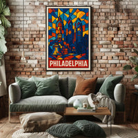 Philadelphia In Stained Glass Poster