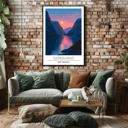 Fjordland Sunset Travel Poster