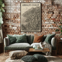 Amalfi Coast Poster Wall Art Print Travel Decor Room