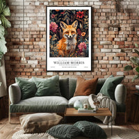 Fox in Floral Elegance: Cultural or Heritage Poster