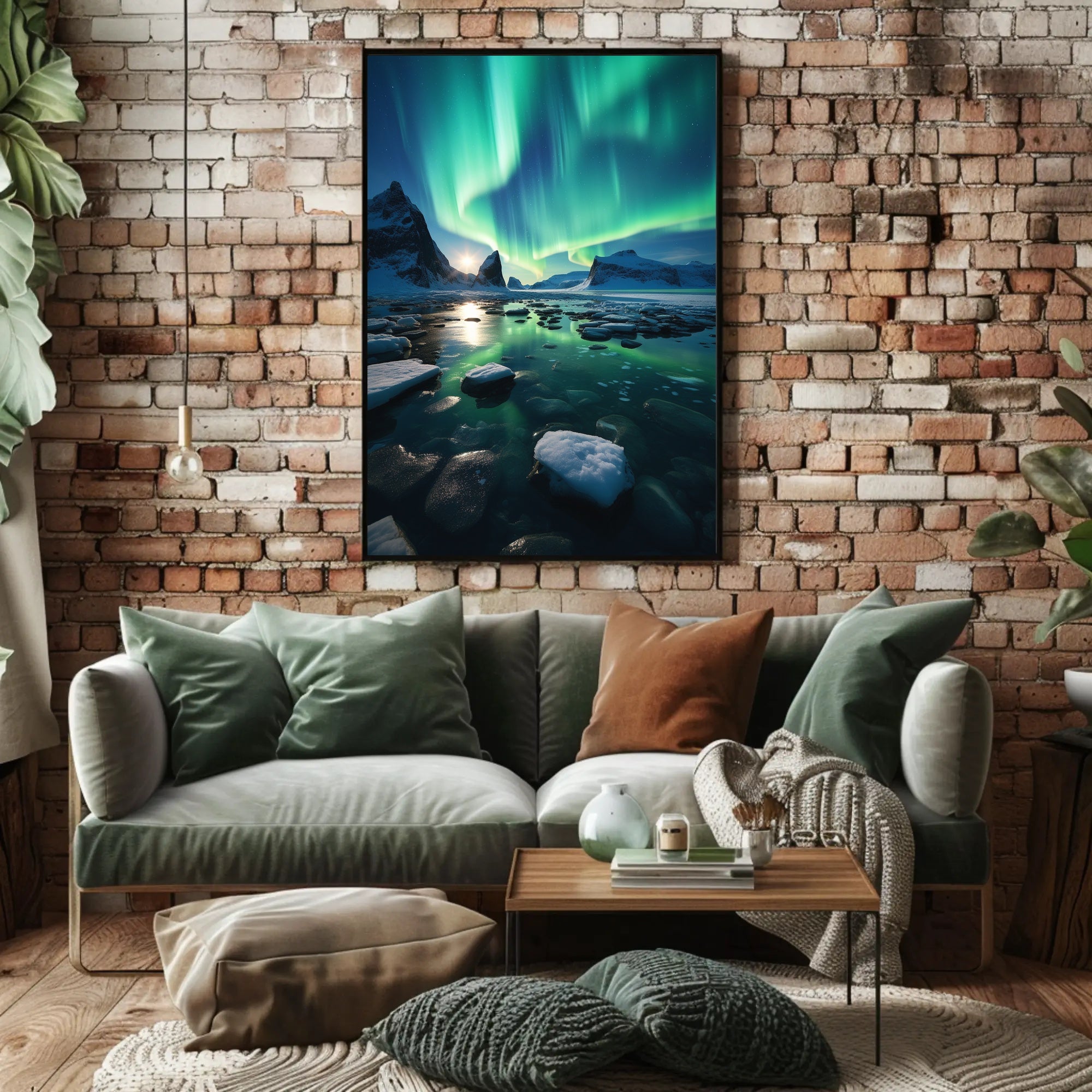 Aurora Borealis Over Arctic Landscape Travel Poster